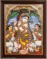 Krishna Tree Tanjore Painting